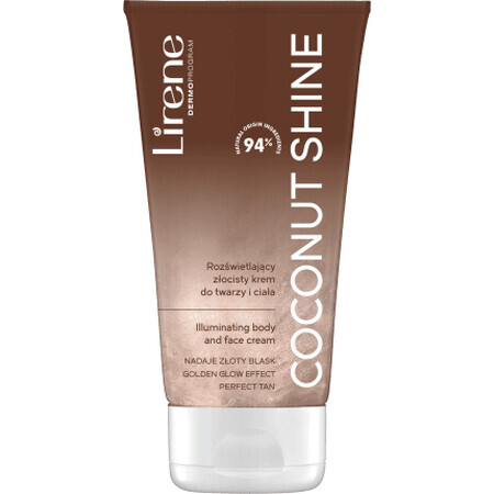 Lirene Selbstbräunende Aufhellungscreme für Gesicht und Körper Coconut Shine, 150 ml