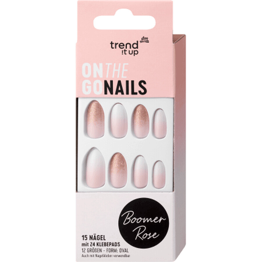 Trend !t up On The Go Nails Kunstnägel Boomer Rose, 15 Stück