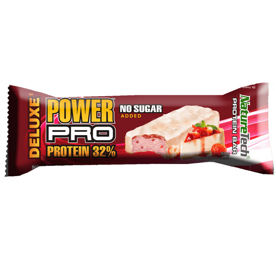 Sugar Free Energy Bar with 32% Protein and Strawberry Cheesecake, 80 g, Nature Tech