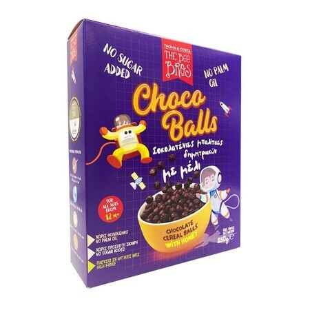 Polpette di cereali con cioccolato e miele, 250 g, The Bee Bros