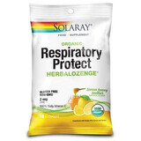 Throat Drops Respiratory Protect HerbaLozenge Lemon Honey Soother Solaray, 18 pieces, Secom