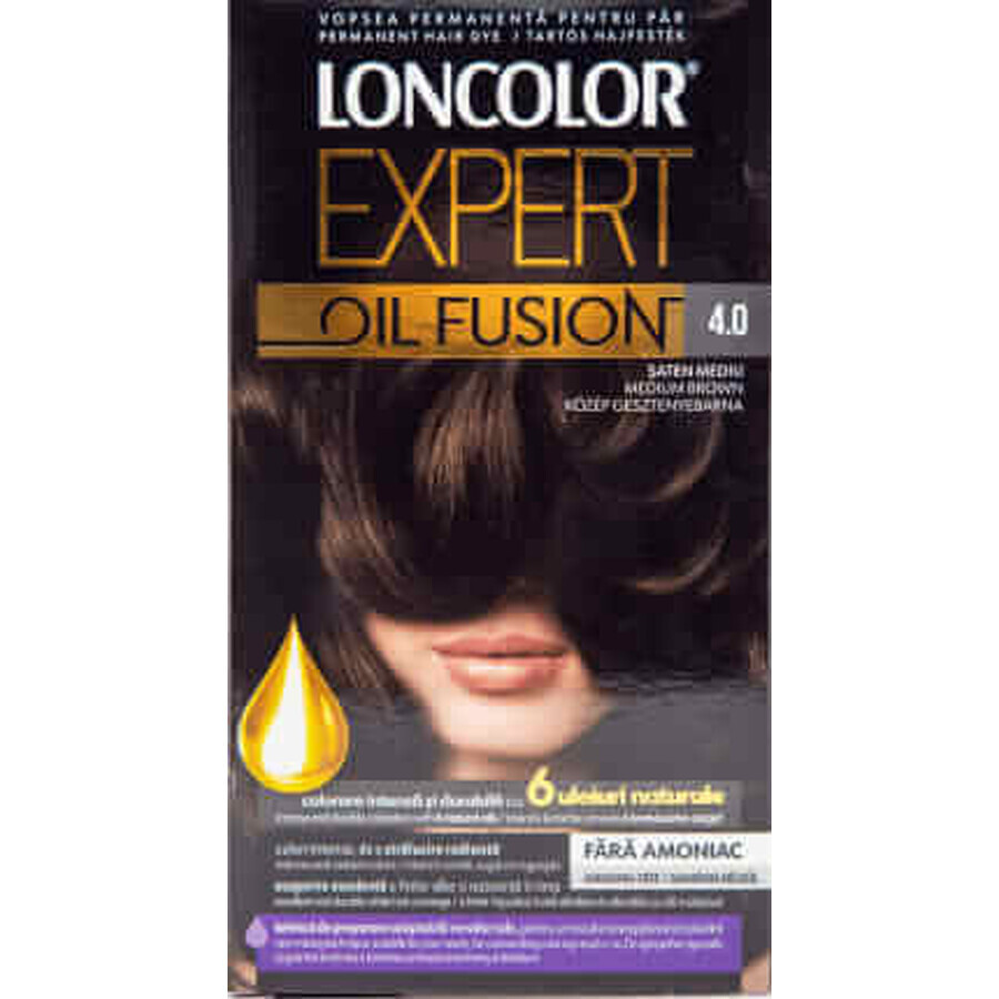 Loncolor Expert Ammoniakvrije haarverf Oil Fusion 4.0 middenbruin, 1 st