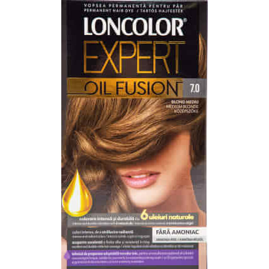 Loncolor Expert Ammoniakvrije haarverf Oil Fusion 7.0 middenblond, 1 st