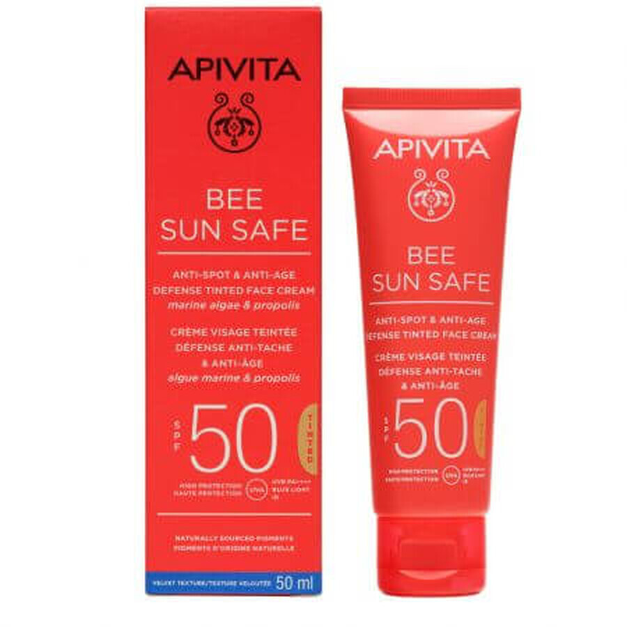 Bee Sun Safe SPF50 Bee Sun Safe crema de protección solar colorante anti-peeling, 50 ml, Apivita