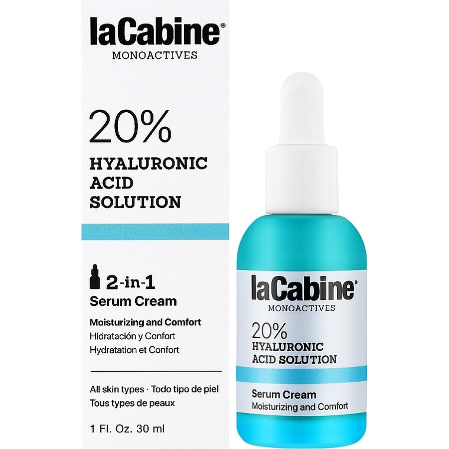 Ser-crème Monoactives 20% Hyaluronzuur, 30 ml, La Cabine