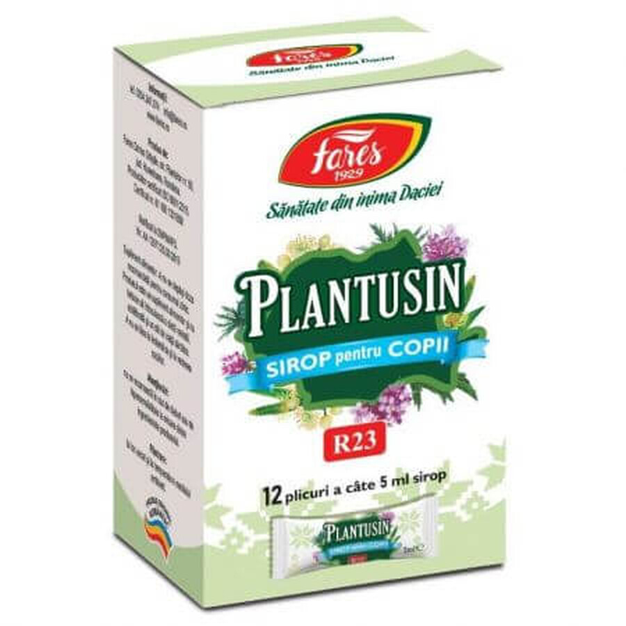 Plantusin sirop contre la toux pour enfants, 12 sachets, Fares