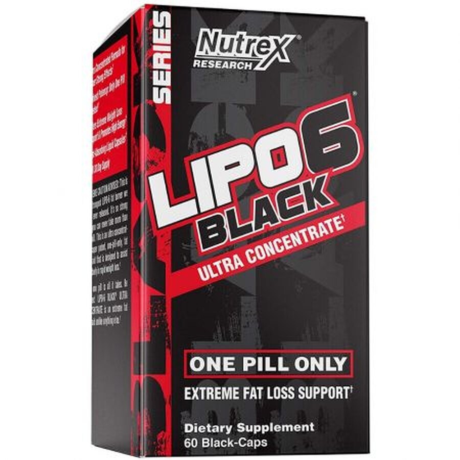 Supliment pentru arderea grasimilor Lipo 6 Black Ultra Concentrate, 60 capsule, Nutrex