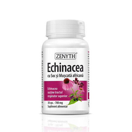 Echinacea met vlierbes en Afrikaanse vliegenvanger 700mg, 30 capsules, Zenyth