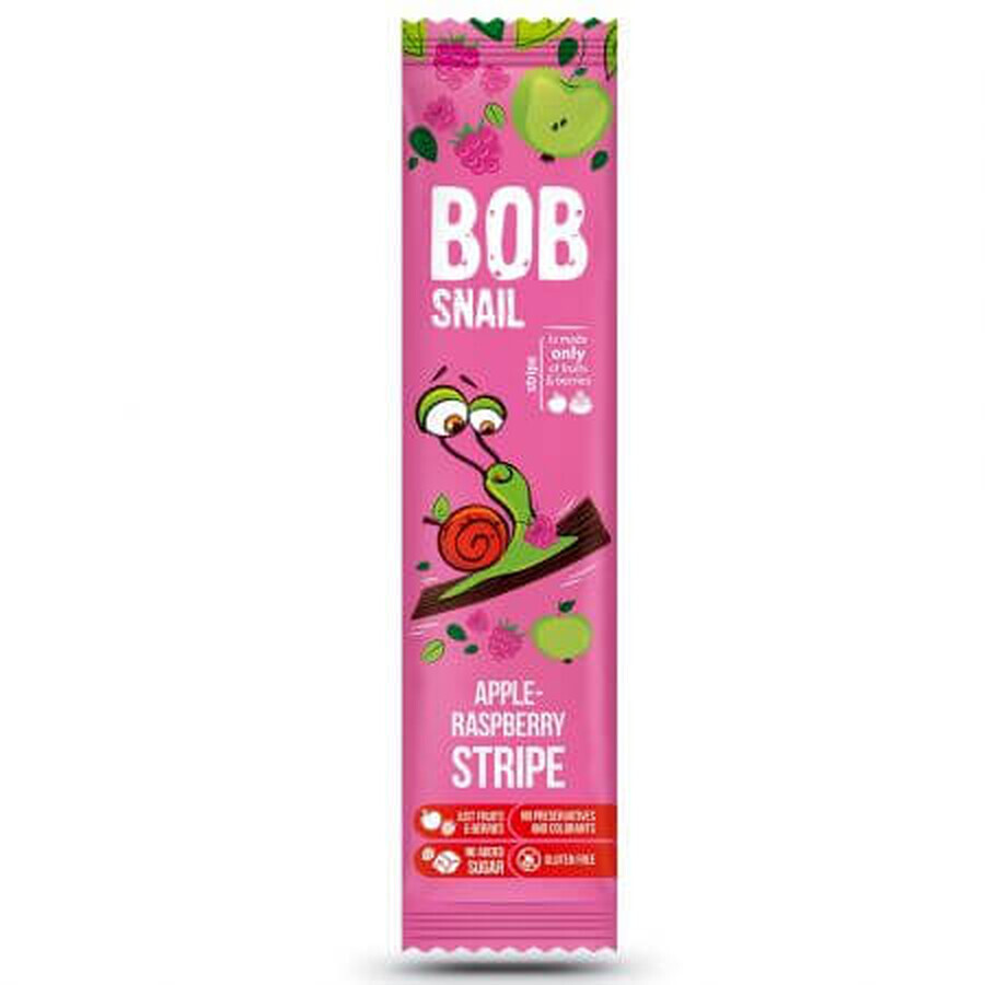 Rodaja natural de manzana y frambuesa, 14 g, Bob Snail