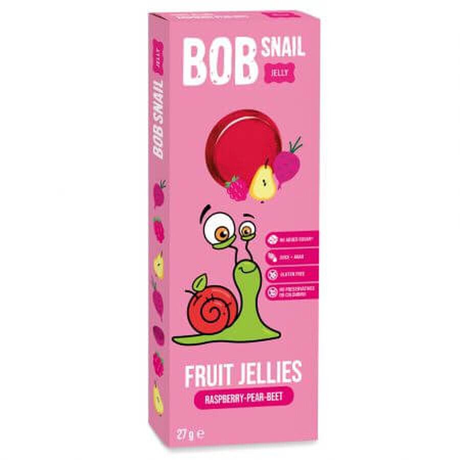 Gelatina naturale di pere, lamponi e barbabietole, 27 g, Bob Snail