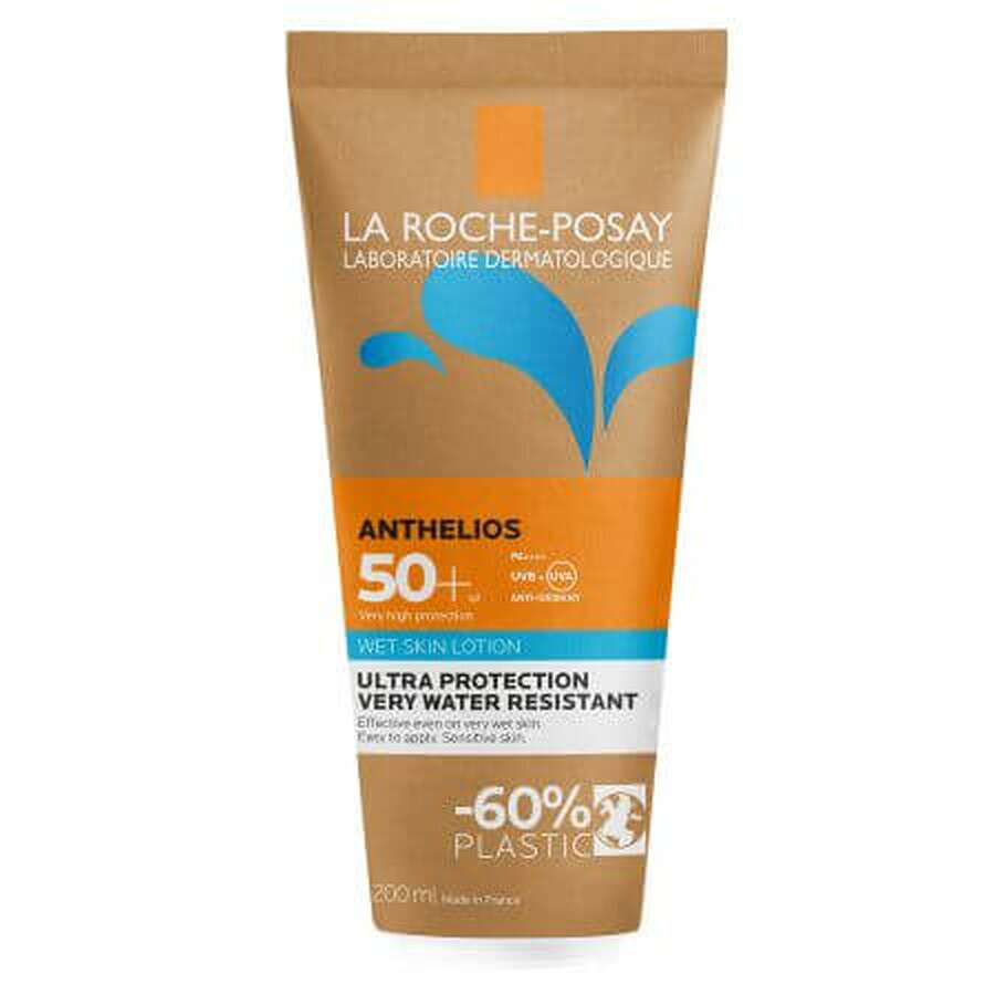 La Roche-Posay Anthelios Lotiune Wet Skin cu protectie solara SPF 50+ pentru corp Eco Tube, 200 ml