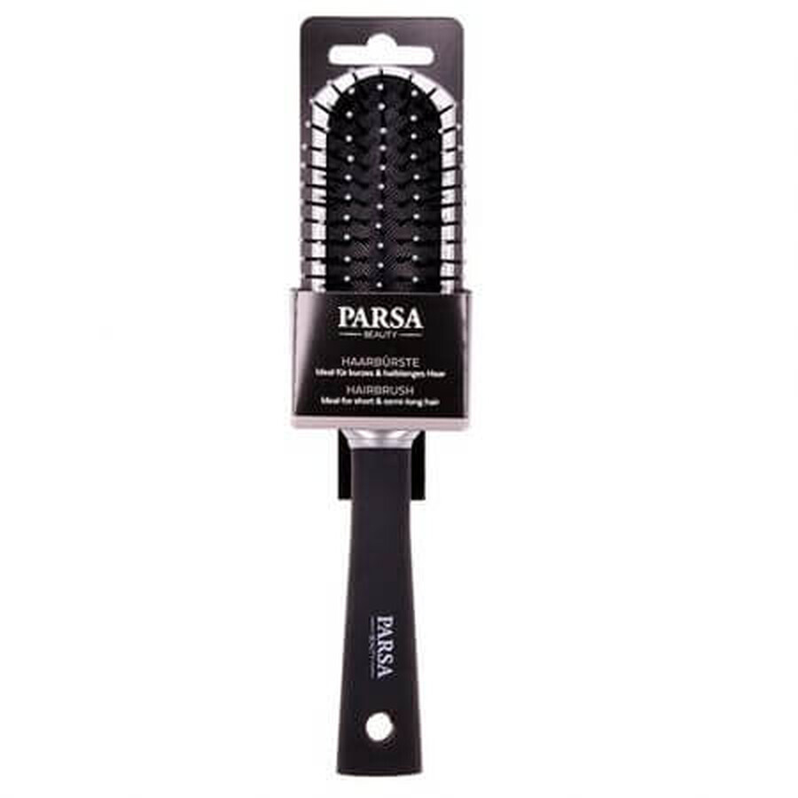 Hair brush Trend Line narrow brush with plastic bristles - Silver, 1 piece, Parsa