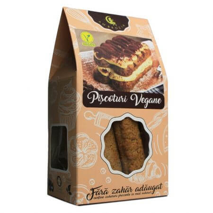 Vegan Piscoturi zonder toegevoegde suiker, 130 g, Hiper Ambrozia