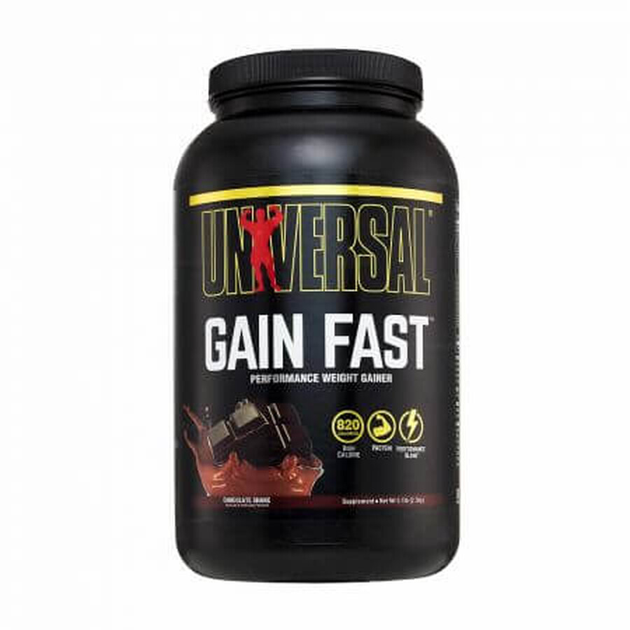 Polvo de proteína ganadora de masa Gain Fast, Ciocolata, 2300 g, Universal