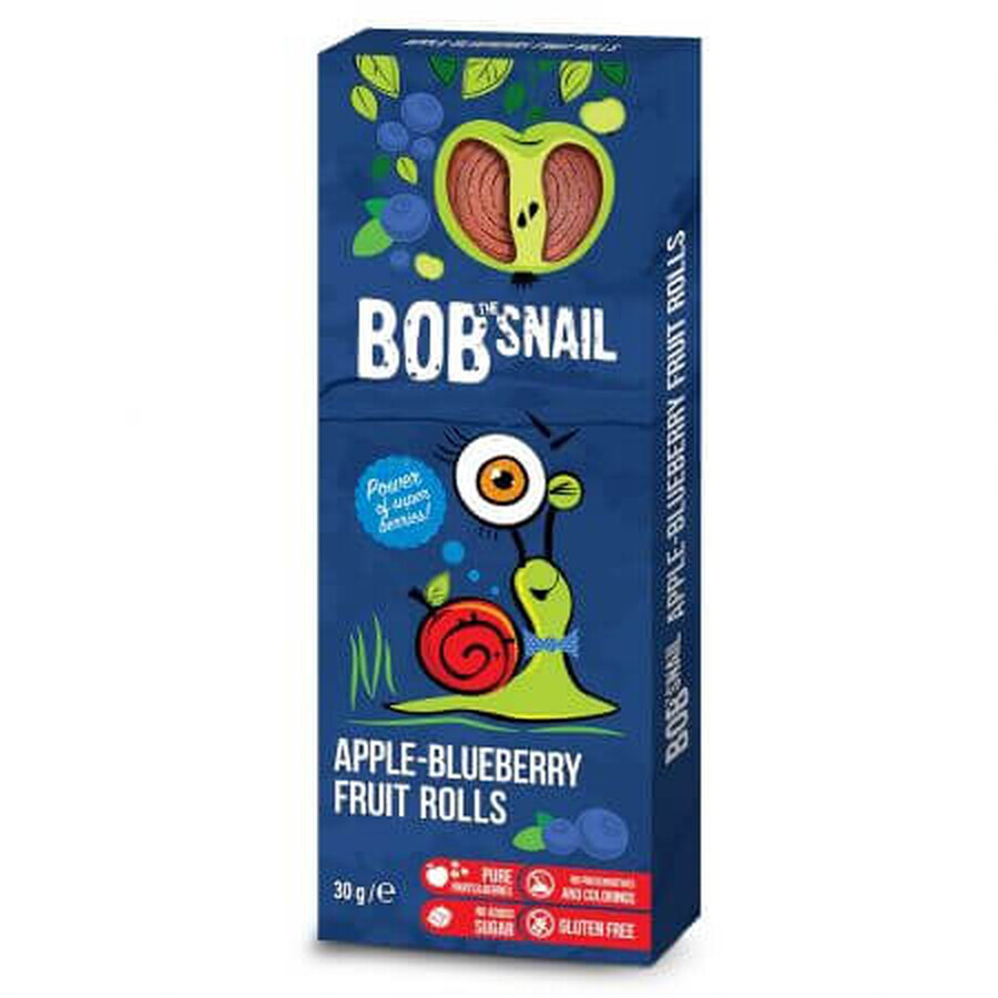 Rulou natural din mere si afine, 30 g, Bob Snail