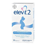 Elevit 2 Complément Multivitaminé 2ème & 3ème trimestre de grossesse, 30 gélules, Bayer