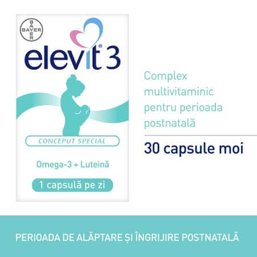 Elevit 3 Multivitamines Post-partum & Allaitement, 30 gélules, Bayer