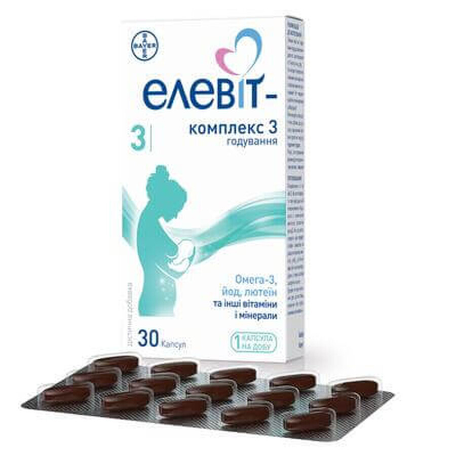 Elevit 3 multivitamins for the postnatal and breastfeeding period, 30 capsules, Bayer