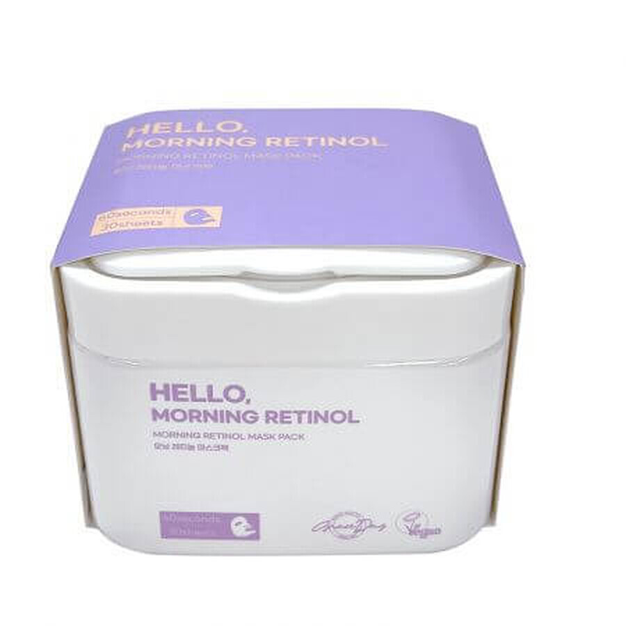 Retinol-Masken-Set zur Regeneration, 30 Stück, Hello Morning