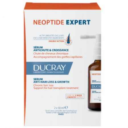 Tratament impotriva caderii parului Neoptide Expert, 2 x 50 ml, Ducray