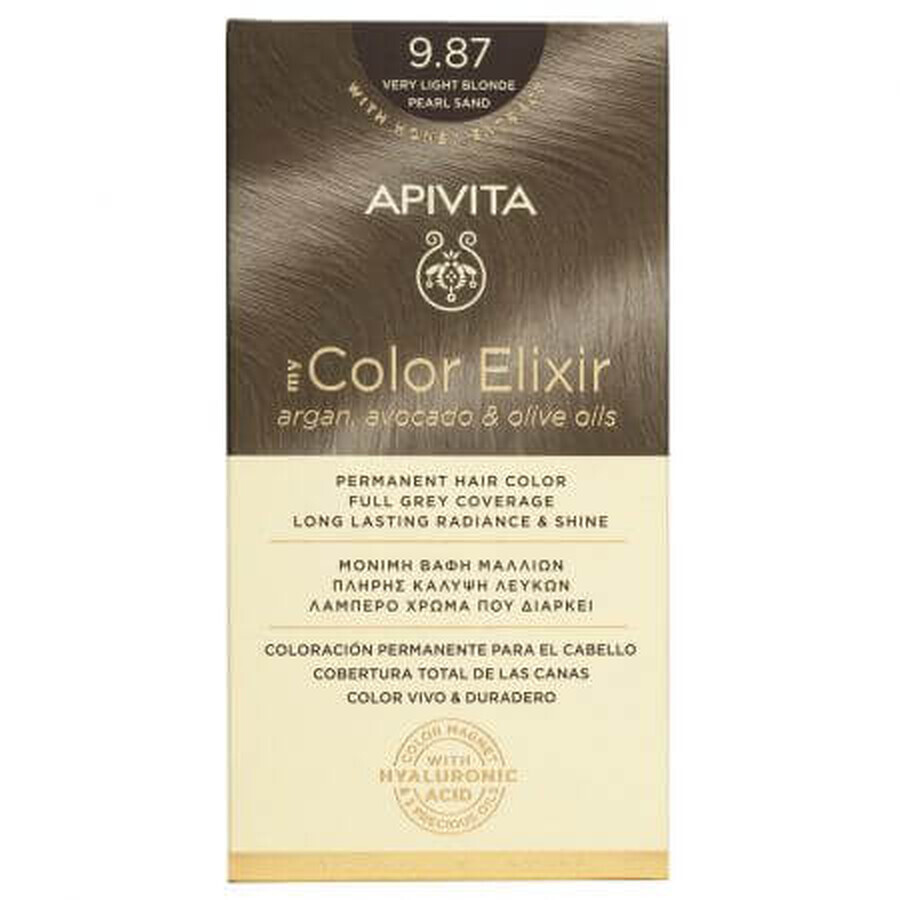 Hair dye My Color Elixir Very Light Blonde pearl Sand 9.87, 155 ml, Apivita