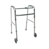 Folding aluminium walking frame with wheels, Kayang