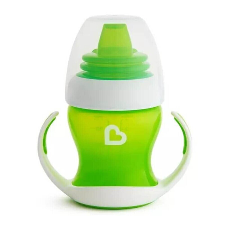 Gentle transition cup with handles, +4 months, Green, 118 ml, Munchkin