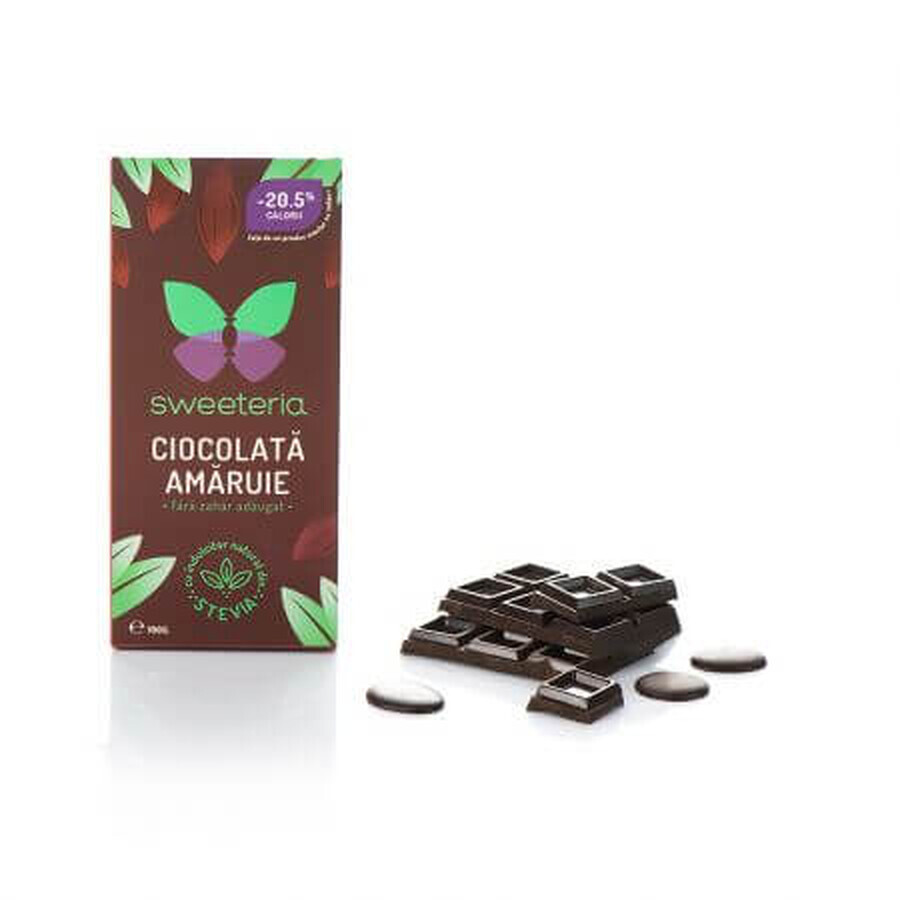 Bitter chocolate with 70% natural stevia sweetener, 100 gr, Sweeteria