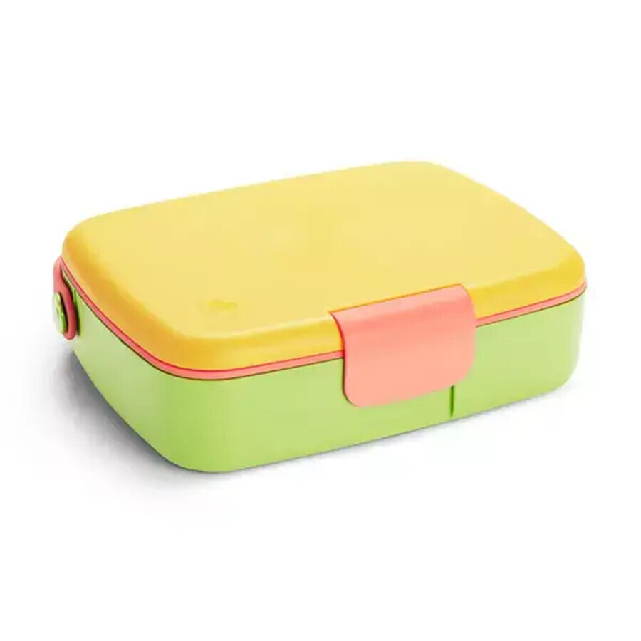 Boîte à lunch Bento avec ustensiles en acier inoxydable, +18 mois, jaune, Munchkin