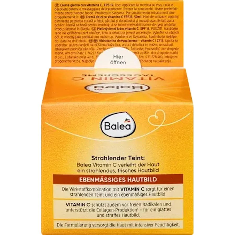 Balea Gezichtscrème met Vitamine C SPF15, 50 ml