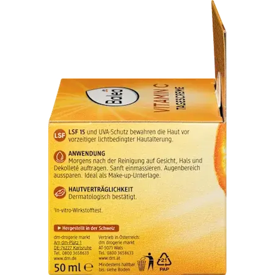 Balea Gezichtscrème met Vitamine C SPF15, 50 ml