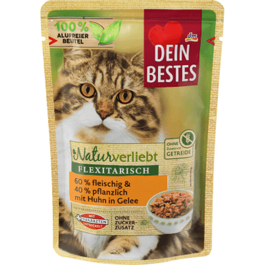 Dein Bestes Wet cat food with chicken in jelly, 100 g