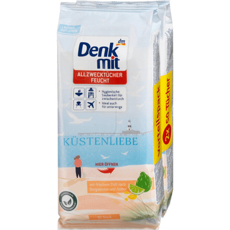 Denkmit Lingettes humides universelles bergamote, 100 pcs