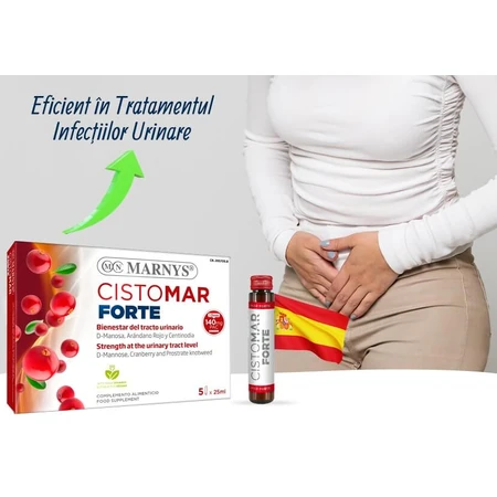 STRONG CISTOMAR voor de bestrijding van urineweginfecties - 125 ml (5 ampullen) - Veganistisch product, Marnys
