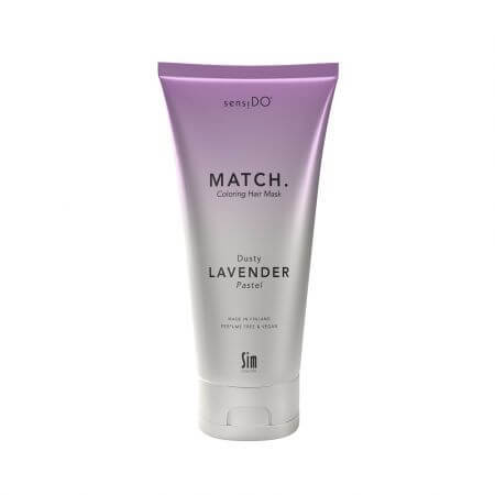 Pastellfarbene Haarmaske mit staubigem Lavendel, 200ml, Sensido Match