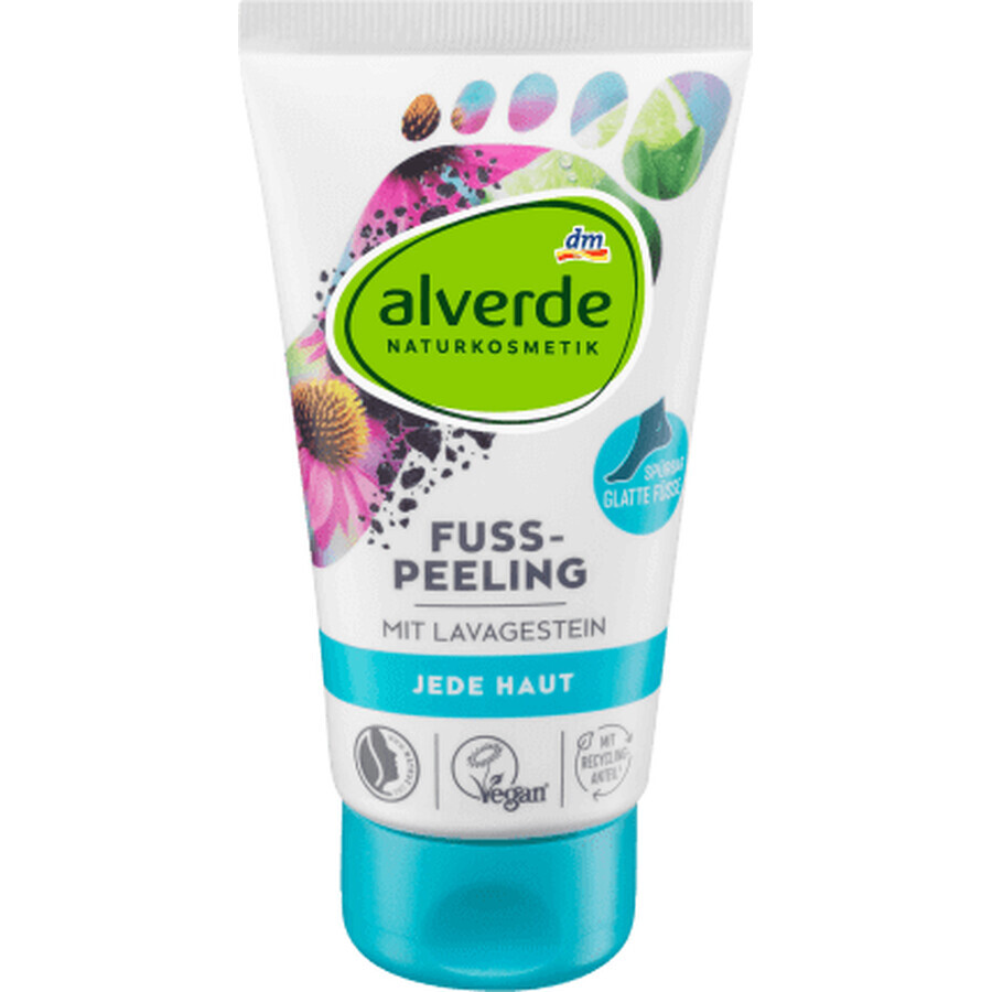 Alverde Naturkosmetik Scrub piedi con pietra vulcanica, 75 ml