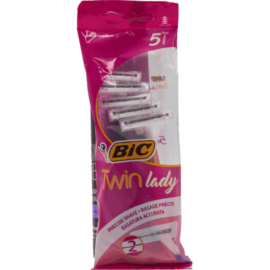 Maquinilla de afeitar BIC twin lady, 5 piezas