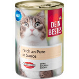 Dein Bestes Cibo umido per gatti tacchino, 415 g