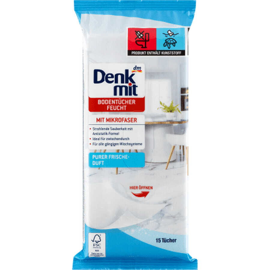 Denkmit Lingettes pour sols humides, 15 pièces