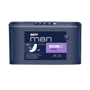 Man Super Level 5 urological pads, 15 pieces, Breasts
