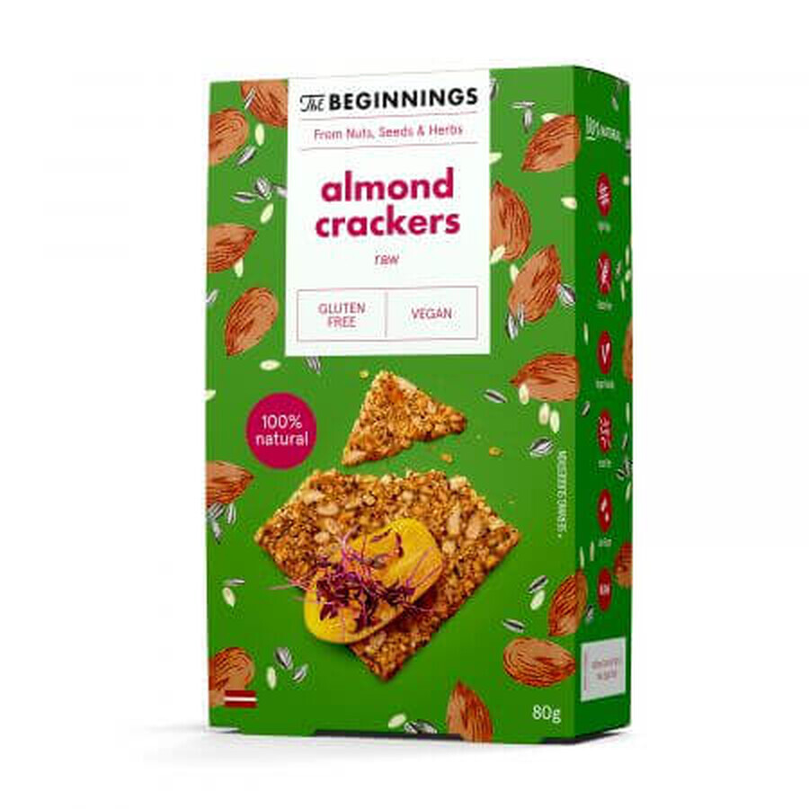 Crackers with almonds and seeds, 80 g, The Beginnings