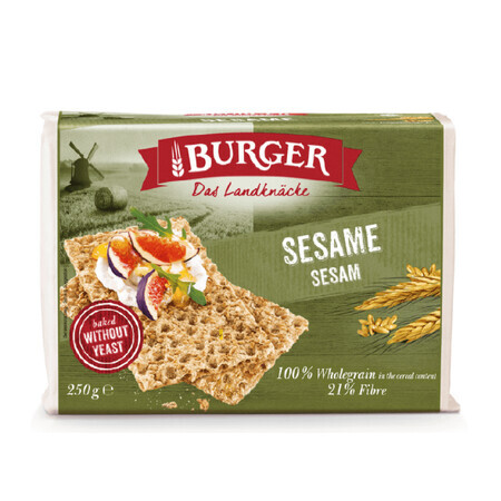 Sneetjes brood met volkoren rogge en sesam, 250 gr, Burger