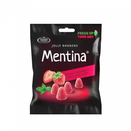 Jellies met munt- en aardbeiensmaak, 80g, Mint