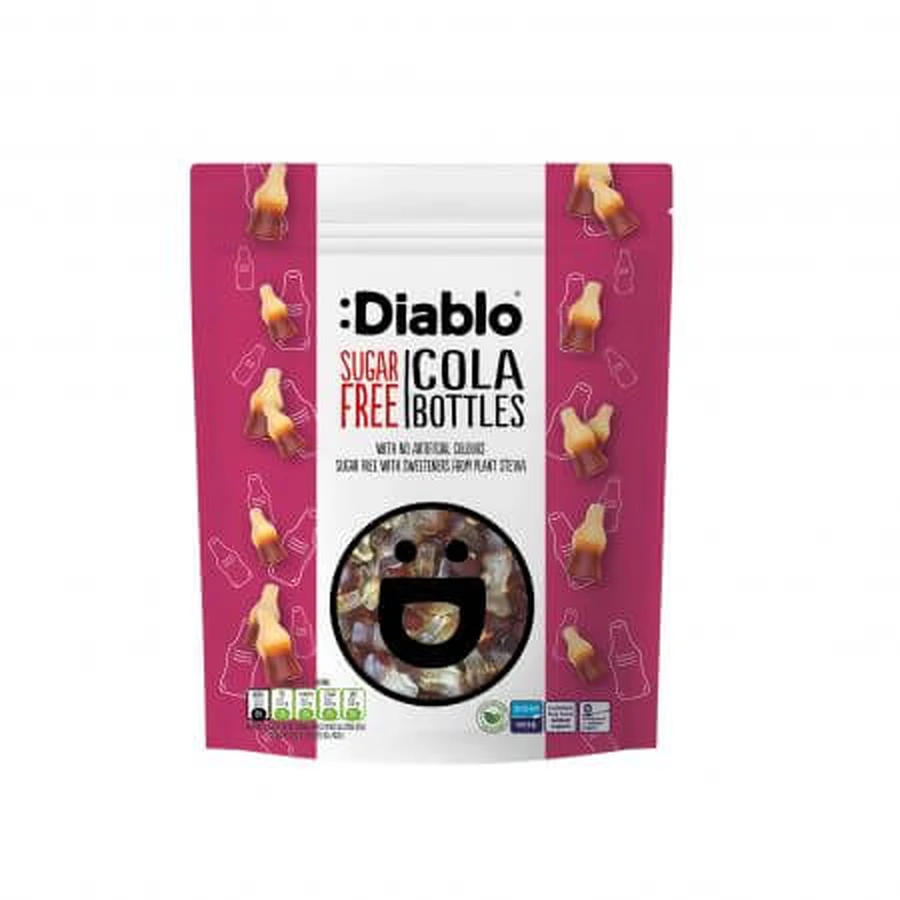 Sugar-free cola-flavoured jellies, 75 g, Diablo