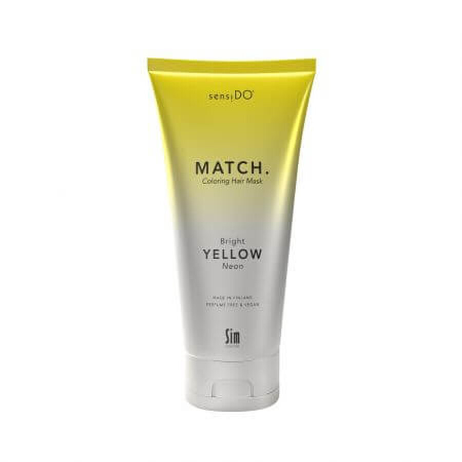 Maschera per capelli colorante Giallo Neon Brillante, 200ml, Sensido Match