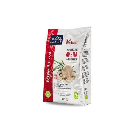 Mini eco oat crackers with rosemary, 150 g, Sottolestelle