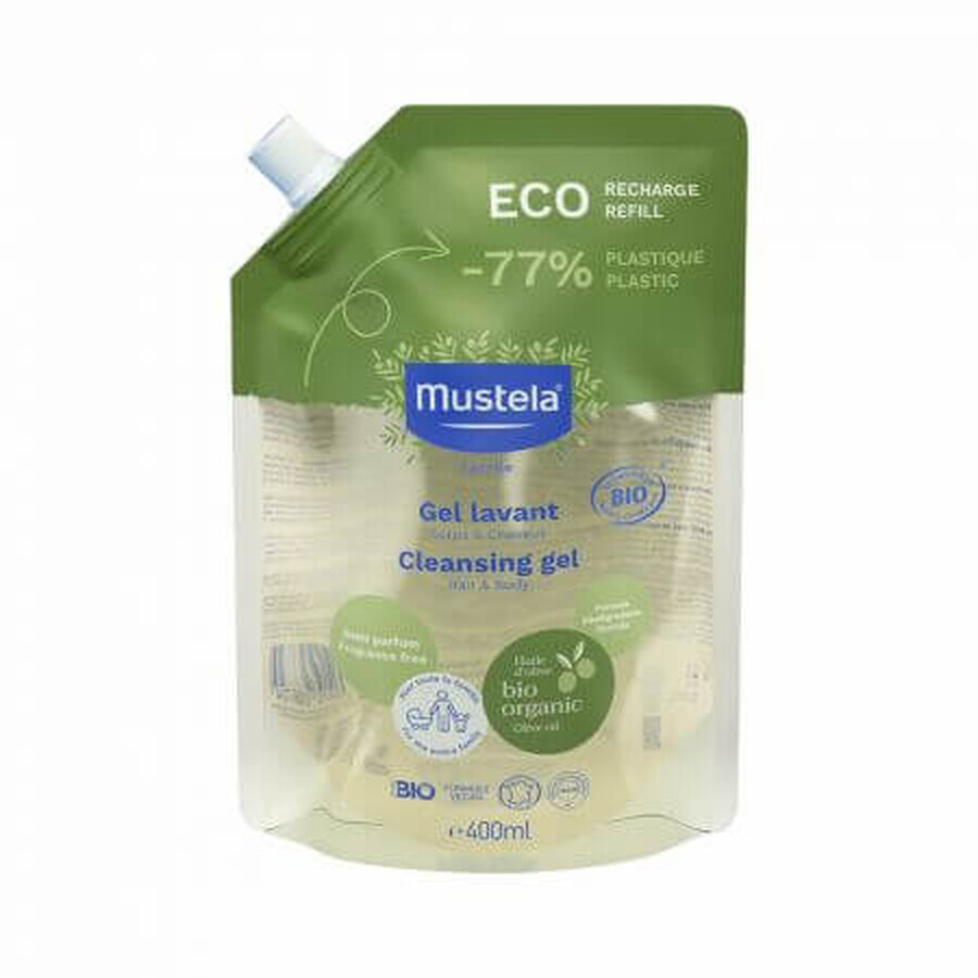 Buch Bio-Reinigungsgel für Haare und Körper, 400 ml, Mustela