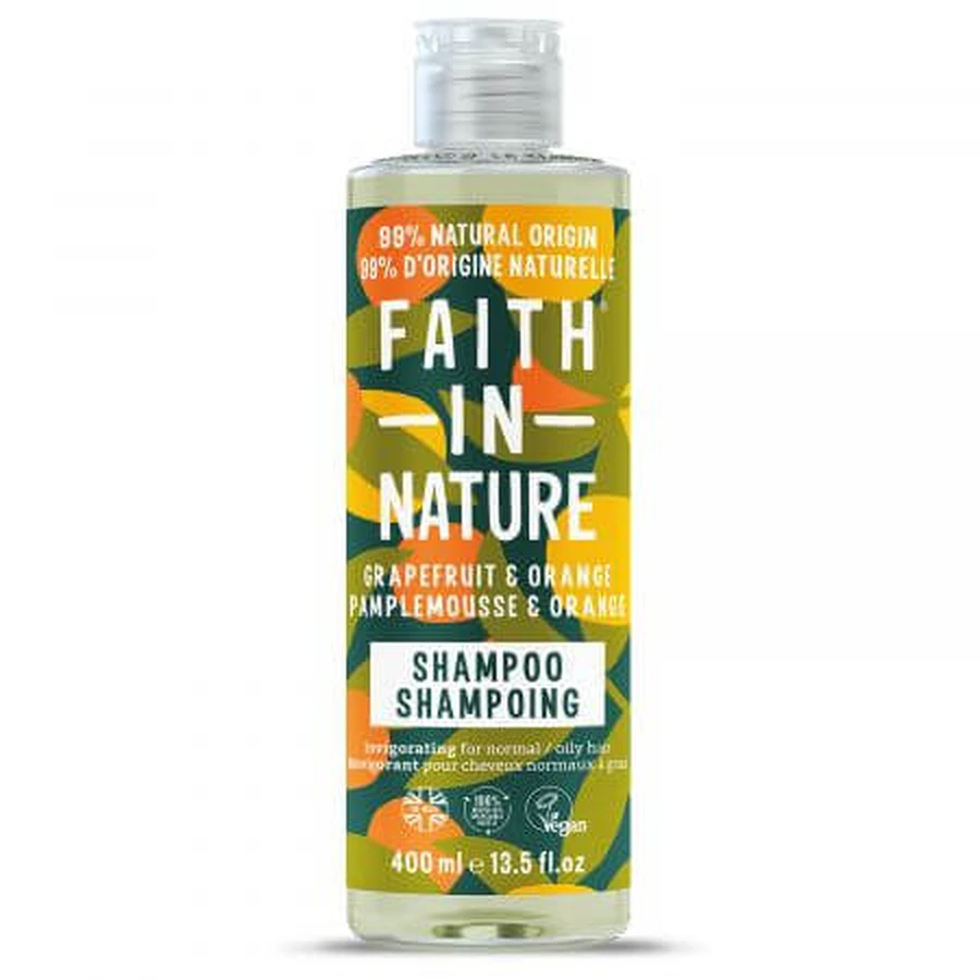 Verfrissende natuurlijke shampoo met grapefruit en sinaasappel, 400 ml, Faith in Nature