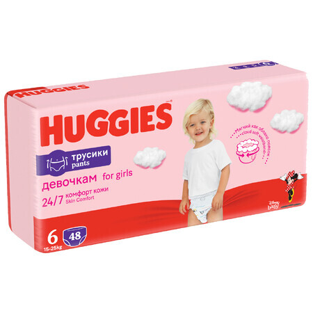 Pantaloni da pannolino Ragazze, no. 6, 15-25 kg, 48 pezzi, Huggies