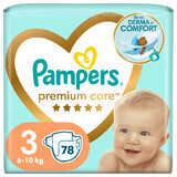 Premium Care Diapers, No. 3, 6-10 kg, 78 pcs, Pampers